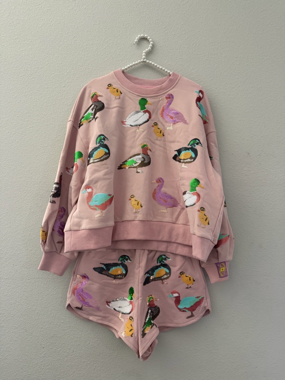 BRAND NEW WITH TAGS • QUEEN OF SPARKLES • QOS • DUCKS SHORTS SET • SIZE XS